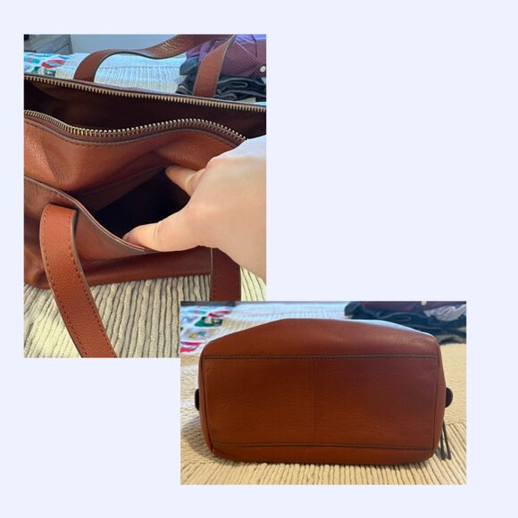 Fossil Leather "The Sydney Satchel" Bag with Crossbody Strap in Medium Brown - Picture 4 of 6